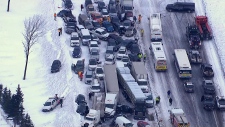 Snow squalls create 96-vehicle pileup on Hwy. 400