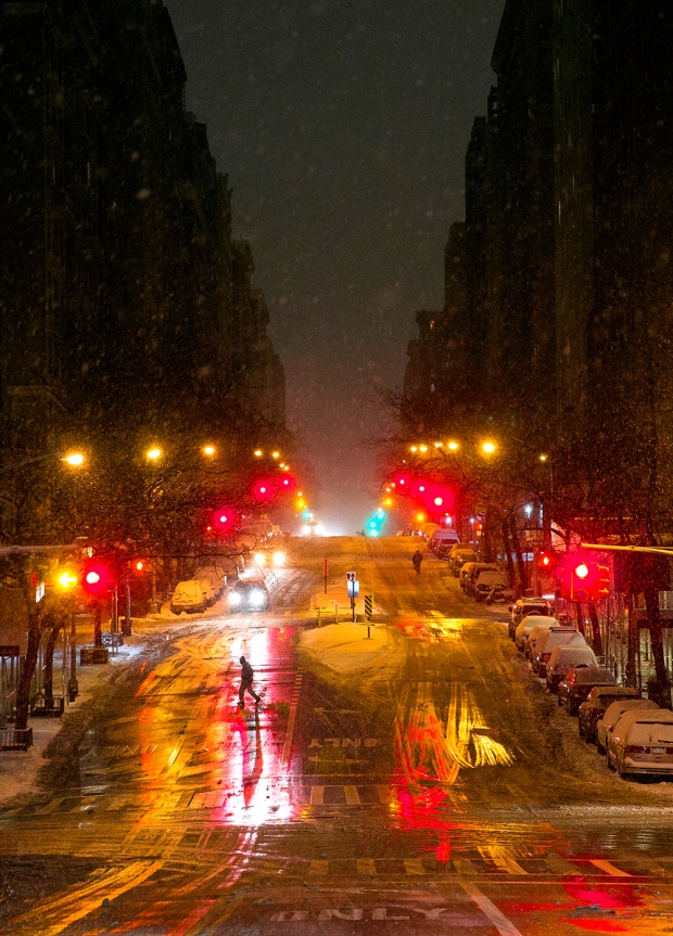 Upper West Side snow falls photos
