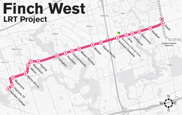 The Finch West LRT will service passengers who live in the west end of Toronto. 