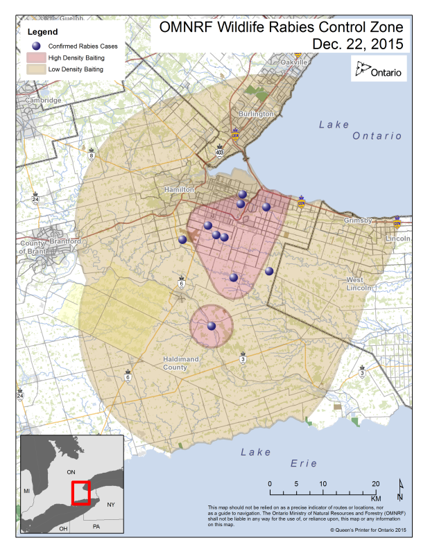 Rabies control zone map