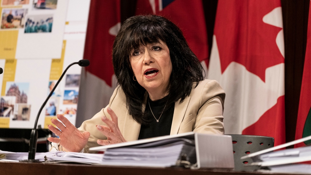 Ontario Auditor General Bonnie Lysyk speaks during a press conference at Queens Park.