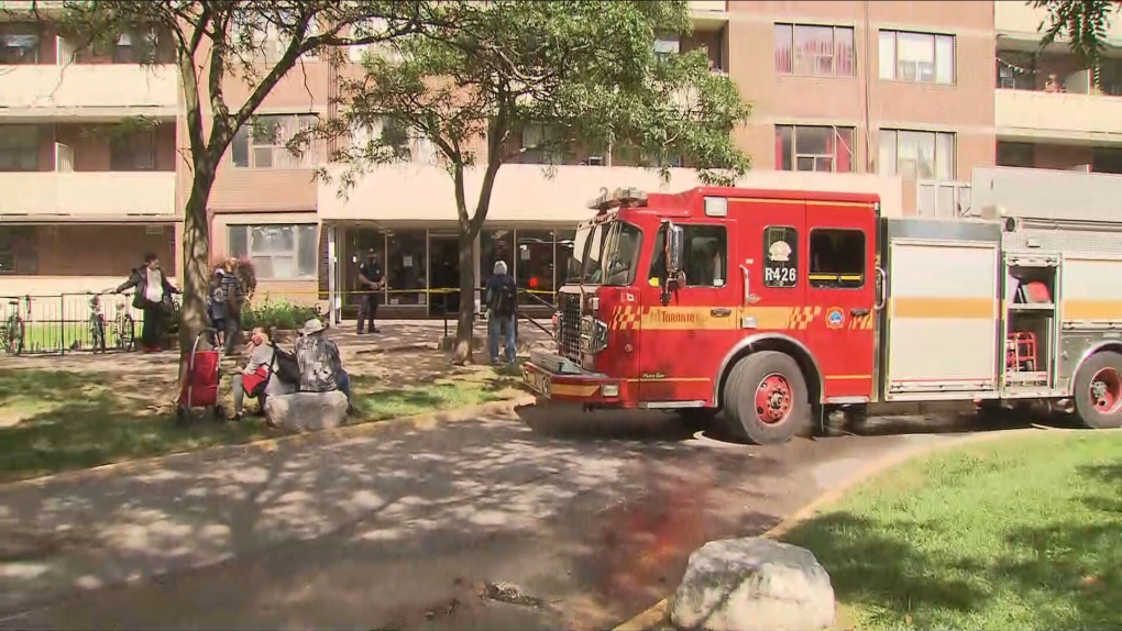 A fire broke out at an apartment building in Parkdale.