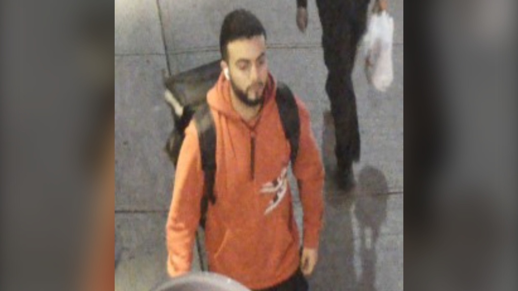Security camera images show suspect wanted in a sexual assault investigation. (Toronto Police Service)