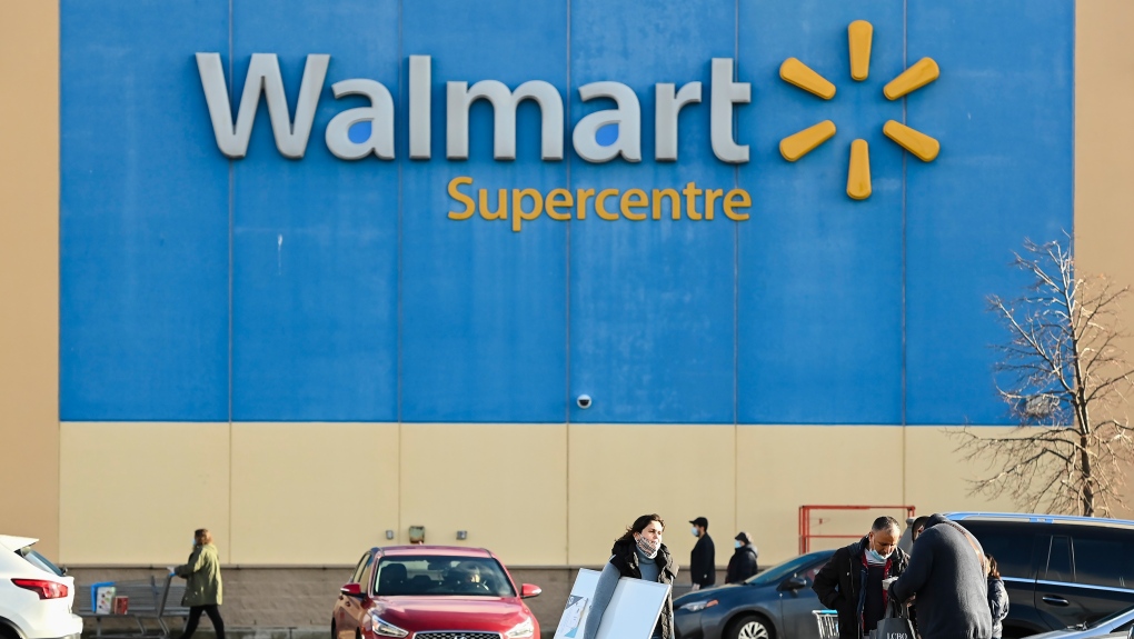 FILE - People leave the Walmart after shopping during the COVID-19 pandemic in Mississauga, Ont., Thursday, Nov. 26, 2020. THE CANADIAN PRESS/Nathan Denette 