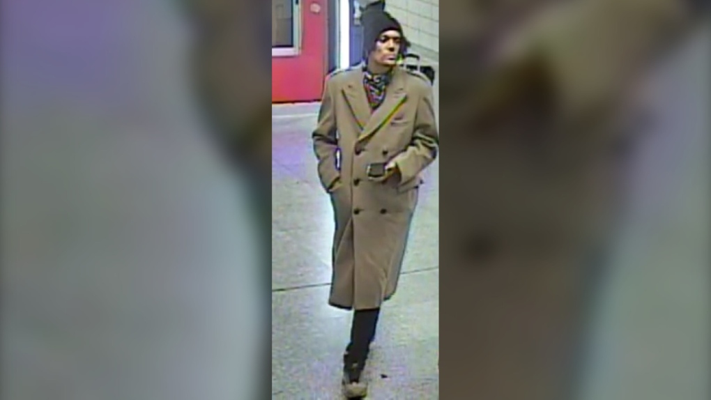 An image of a male suspect wanted in connection with an assault outside Coxwell Station on Wednesday night. (TPS photo)
