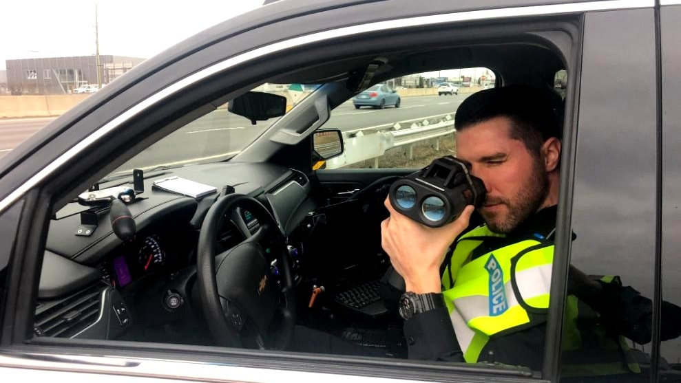Police are captured looking for speeders in this undated file photo. (CTV News)