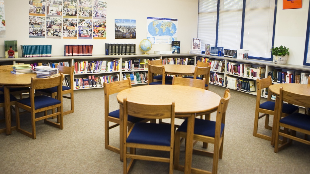 A school library can be seen in this Dreamstime stock image/Photographer London
