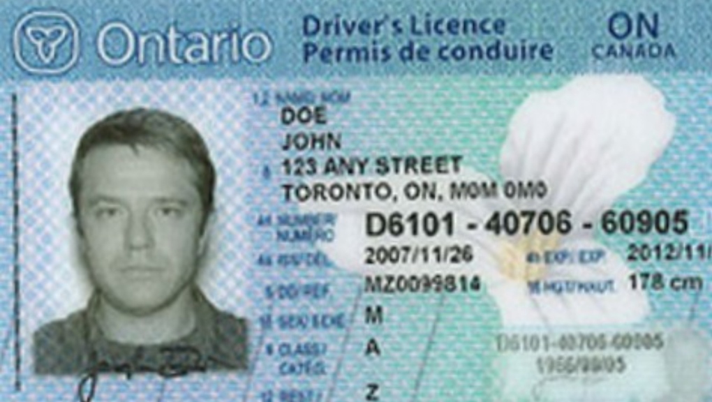 An Ontario driver's licence is seen in this undated file photo. 