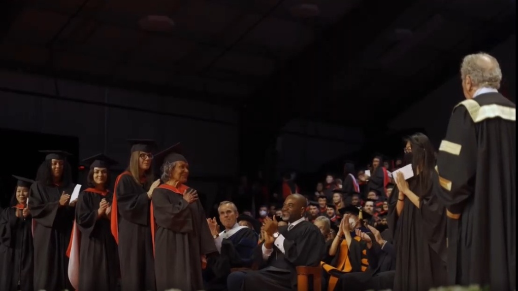 Watch as an 85-year-old grandmother from the GTA graduates university to a standing ovation.