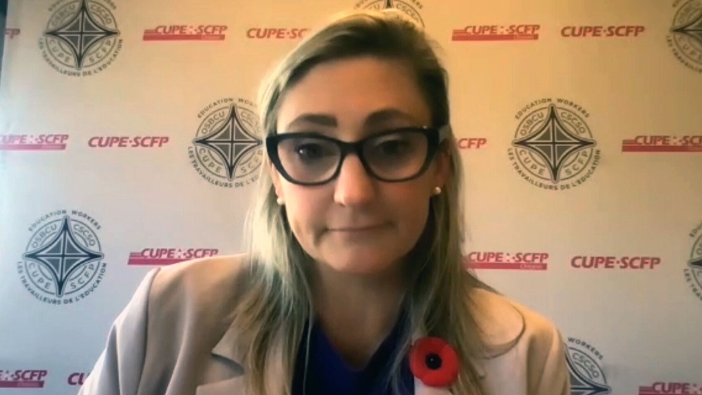 CUPE Ontario School Board Council of Unions President Laura Walton discusses the union's plans to take strike action as of Friday.