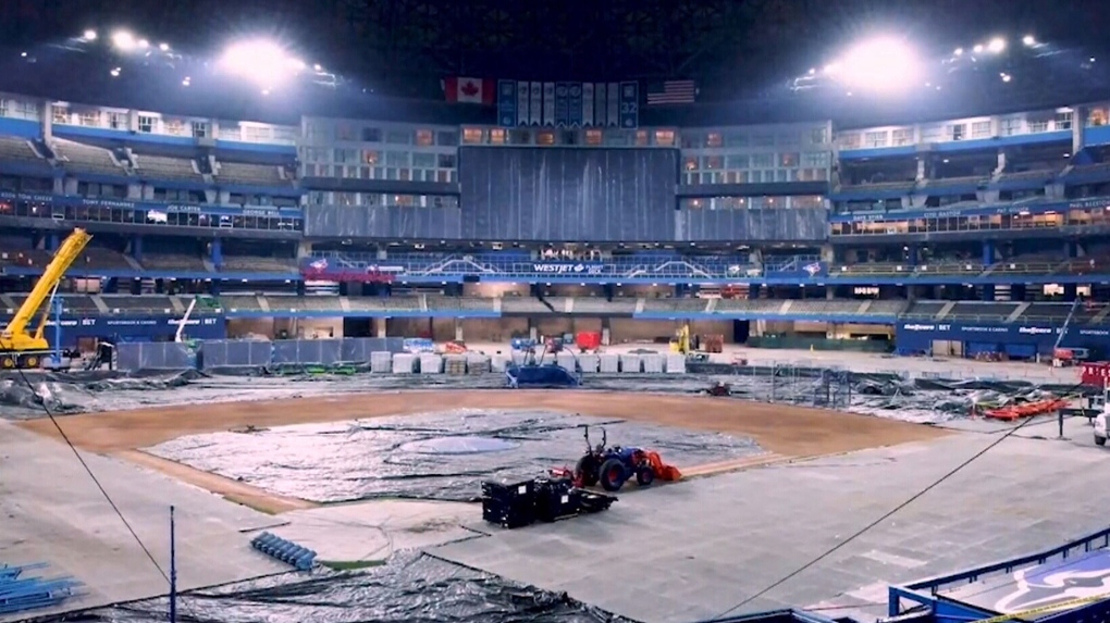 Someone leaked a photo of the new screen at Toronto's Rogers Centre and  it's huge