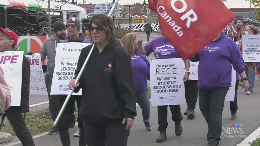 Mike McDonald has the latest from the picket line in Sault Ste. Marie as education support workers across the province walk off the job.