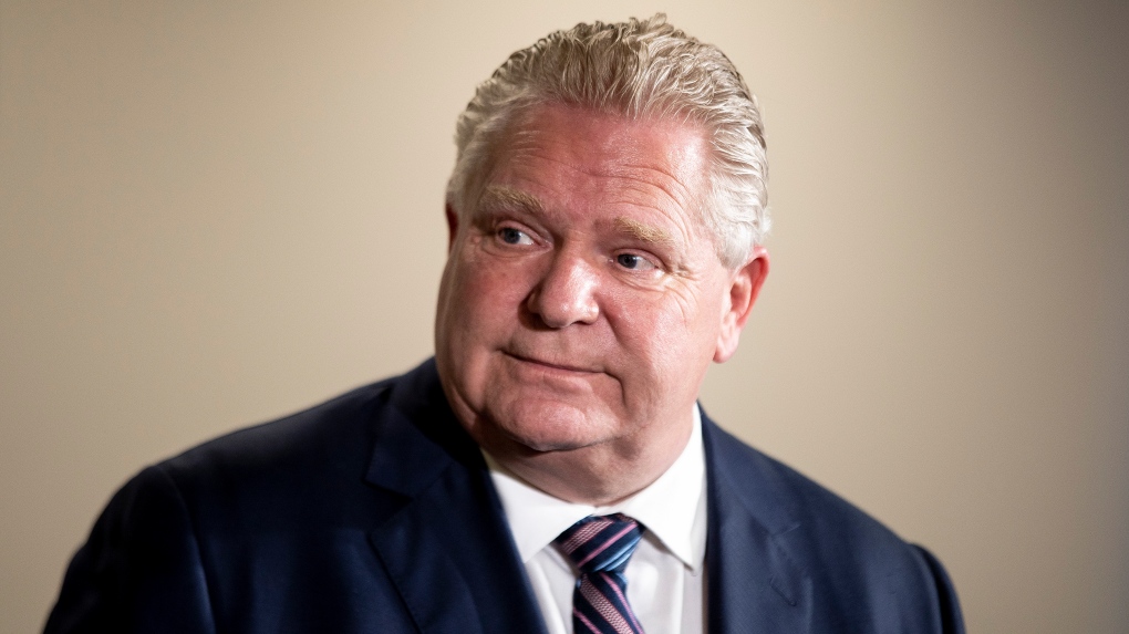 Ontario Premier Doug Ford makes an announcement in Brampton, Ont., on Tuesday, March 15, 2022. THE CANADIAN PRESS/Chris Young 
