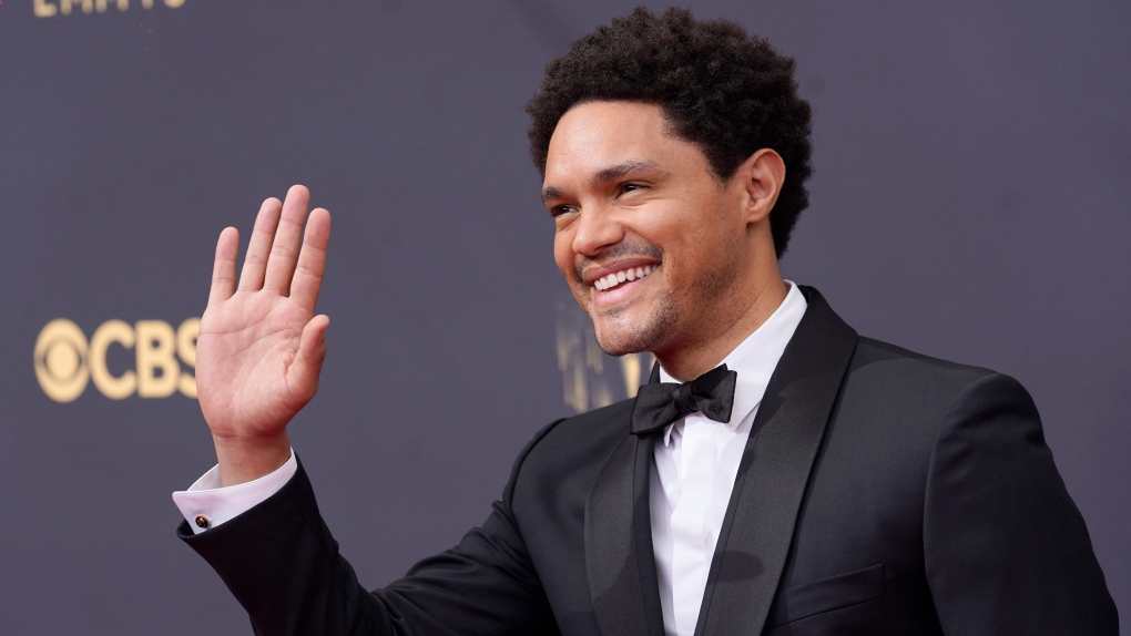 Trevor Noah arrives at the 73rd Primetime Emmy Awards on Sunday, Sept. 19, 2021, at L.A. Live in Los Angeles. (AP Photo/Chris Pizzello)