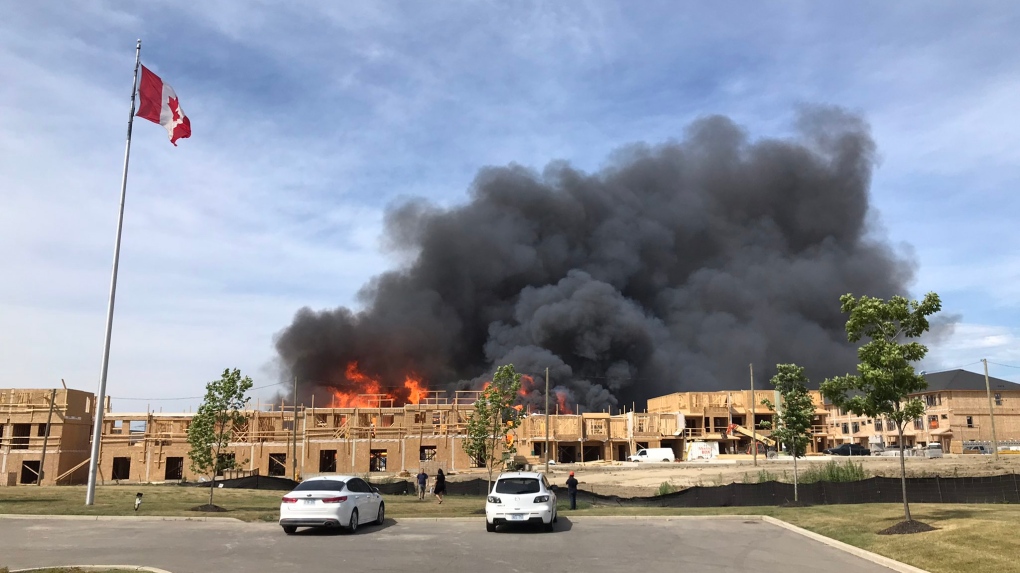 A massive fire has broke out in Hamilton on July 11. (Supplied)