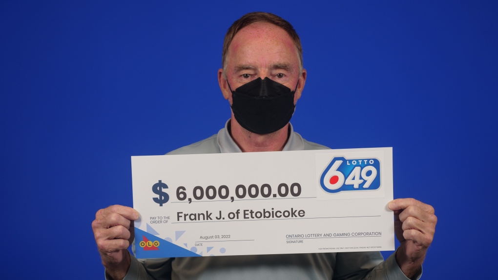Frank Jarman, of Etobicoke, won $6 million following the Lotto 6/49 draw on June 4. (OLG)