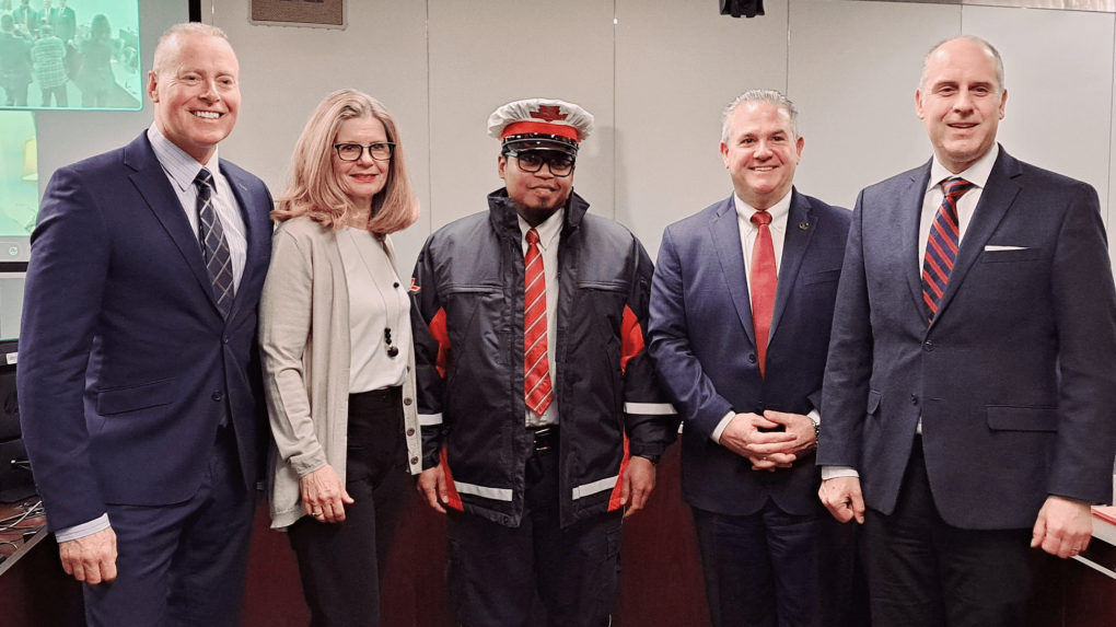 Ben Kirton was recognized by the TTC board and CEO for his efforts in saving the life of a 15-month-old baby on Jan. 16 (TTC Media Relations/Twitter)