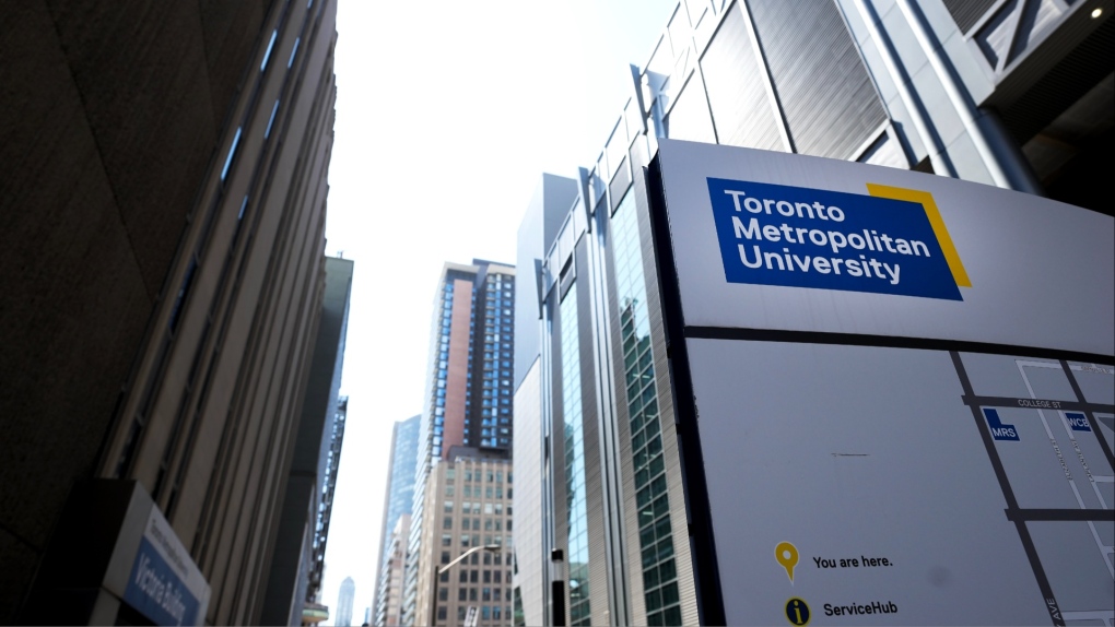 The renamed Toronto Metropolitan University (TMU), formerly known as Ryerson University in Toronto on Wednesday, April 26, 2023. THE CANADIAN PRESS/Nathan Denette