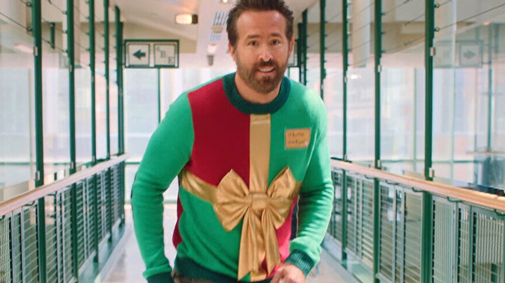 Ryan Reynolds ugly Christmas sweater for SickKids features Auston Matthews