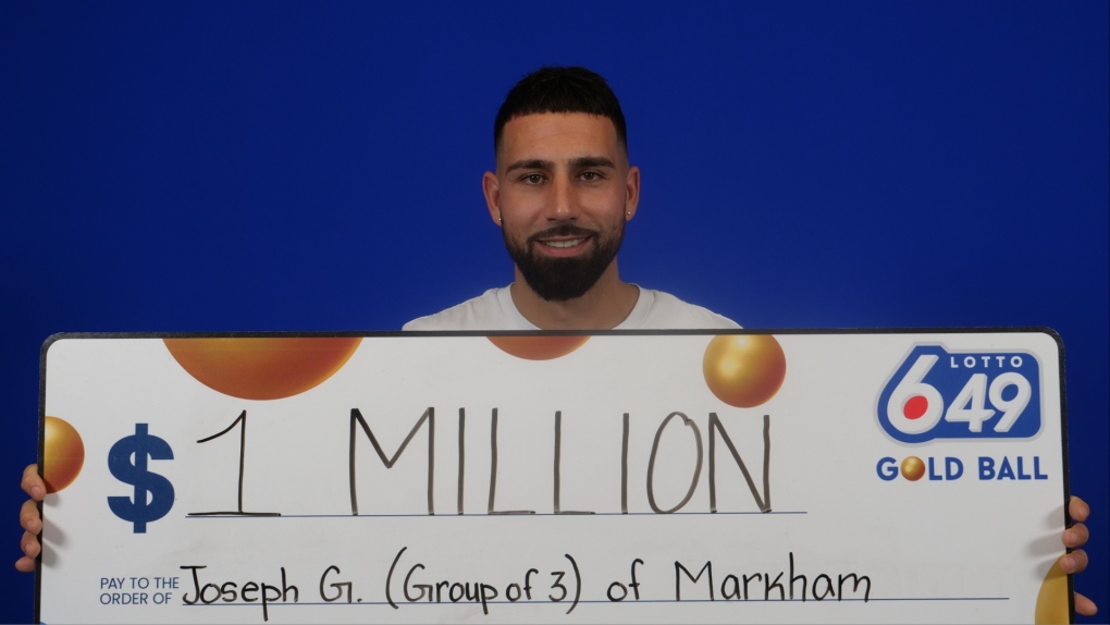 Joseph Galluzzo, one of the three friends from the Greater Toronto Area who won a Lotto 6/49 prize together. (OLG)