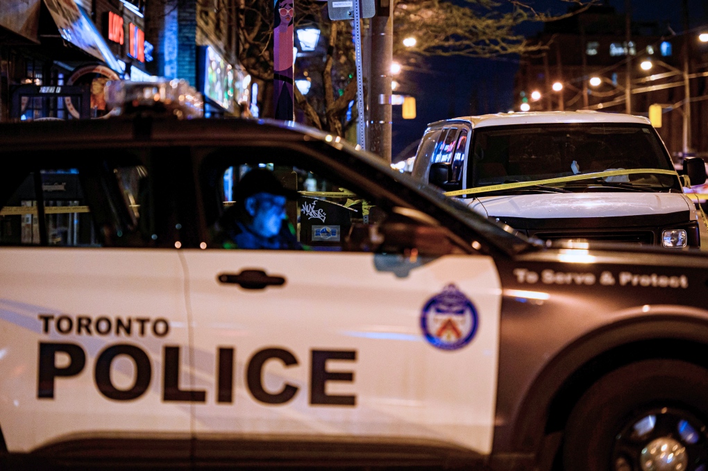 A Toronto Police cruiser can be seen on Thurs., March 31, 2022. THE CANADIAN PRESS/Christopher Katsarov