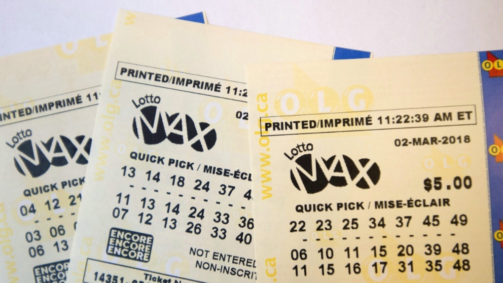 A Lotto Max ticket is shown in Toronto on Feb. 26, 2018. THE CANADIAN PRESS