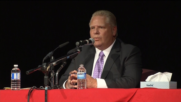 Doug Ford speaks at Toronto debate
