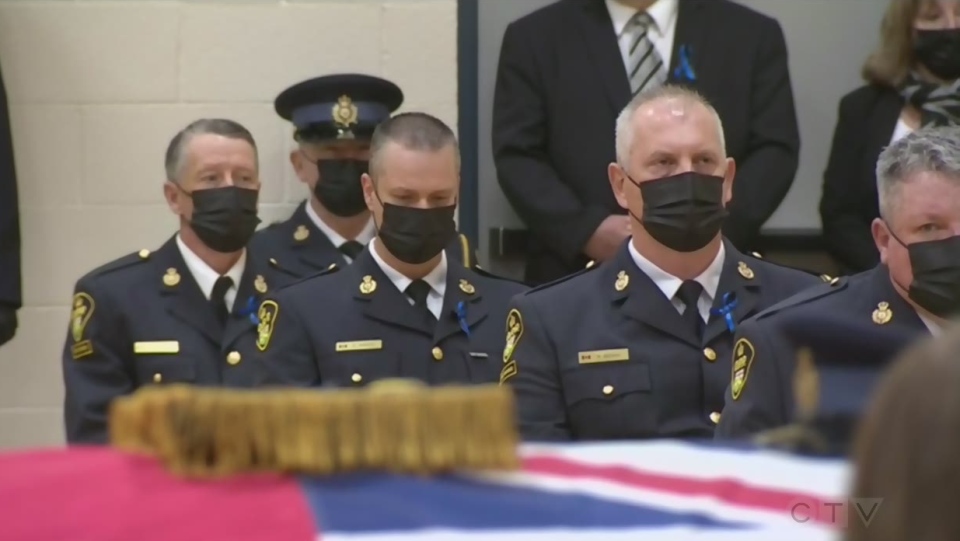 OPP colleagues mourn at Const. Marc Hovingh's fune