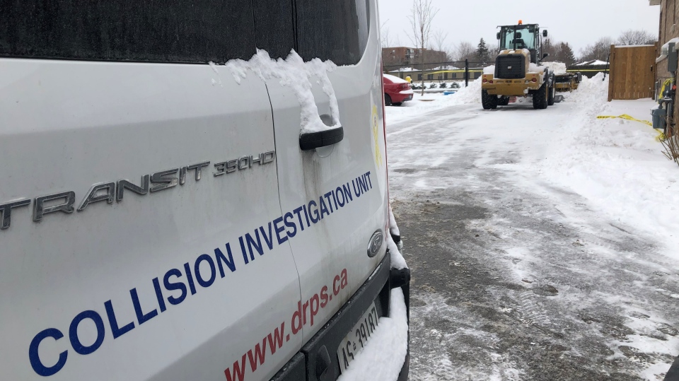 collision investigation, snow plow